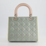 Christian Dior Tricolour Medium Lady Dior Bag in Cannage Lambskin Leather with Silver Hardware RRP £5,300