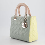 Christian Dior Tricolour Medium Lady Dior Bag in Cannage Lambskin Leather with Silver Hardware RRP £5,300