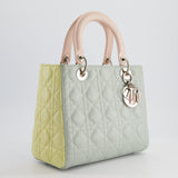 Christian Dior Tricolour Medium Lady Dior Bag in Cannage Lambskin Leather with Silver Hardware RRP £5,300