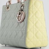 Christian Dior Tricolour Medium Lady Dior Bag in Cannage Lambskin Leather with Silver Hardware RRP £5,300