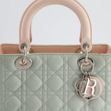 Christian Dior Tricolour Medium Lady Dior Bag in Cannage Lambskin Leather with Silver Hardware RRP £5,300