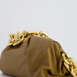 Bottega Veneta Brown Mud Chain Pouch Bag in Nappa Leather with Gold Hardware