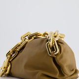 Bottega Veneta Brown Mud Chain Pouch Bag in Nappa Leather with Gold Hardware