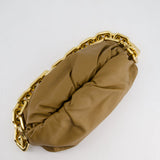 Bottega Veneta Brown Mud Chain Pouch Bag in Nappa Leather with Gold Hardware