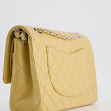 Chanel Vintage Beige Classic Medium Double Flap Bag in Lambskin Leather with Silver Hardware