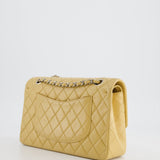 Chanel Vintage Beige Classic Medium Double Flap Bag in Lambskin Leather with Silver Hardware