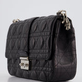 Christian Dior Black Cannage Miss Dior Leather Bag With Silver Hardware