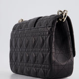 Christian Dior Black Cannage Miss Dior Leather Bag With Silver Hardware