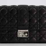 Christian Dior Black Cannage Miss Dior Leather Bag With Silver Hardware