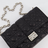 Christian Dior Black Cannage Miss Dior Leather Bag With Silver Hardware