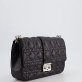 Christian Dior Black Cannage Miss Dior Leather Bag With Silver Hardware