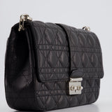 Christian Dior Black Cannage Miss Dior Leather Bag With Silver Hardware