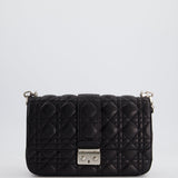 Christian Dior Black Cannage Miss Dior Leather Bag With Silver Hardware