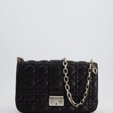 Christian Dior Black Cannage Miss Dior Leather Bag With Silver Hardware