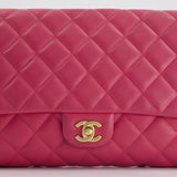 Chanel Pink Timeless Clutch on Chain in Lambskin Leather with Brushed Gold Hardware