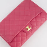 Chanel Pink Timeless Clutch on Chain in Lambskin Leather with Brushed Gold Hardware