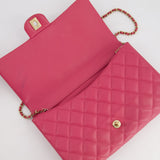 Chanel Pink Timeless Clutch on Chain in Lambskin Leather with Brushed Gold Hardware