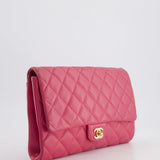 Chanel Pink Timeless Clutch on Chain in Lambskin Leather with Brushed Gold Hardware