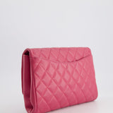 Chanel Pink Timeless Clutch on Chain in Lambskin Leather with Brushed Gold Hardware