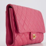 Chanel Pink Timeless Clutch on Chain in Lambskin Leather with Brushed Gold Hardware