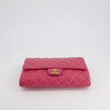 Chanel Pink Timeless Clutch on Chain in Lambskin Leather with Brushed Gold Hardware