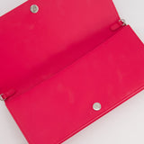 Christian Dior Strawberry Pink Lady Dior Voyager Long Clutch with Champagne Gold Hardware