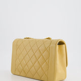 Chanel Vintage Single Flap Diana Bag in Beige Lambskin Leather With 24K Gold Hardware