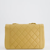 Chanel Vintage Single Flap Diana Bag in Beige Lambskin Leather With 24K Gold Hardware