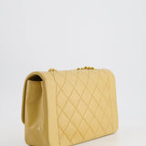 Chanel Vintage Single Flap Diana Bag in Beige Lambskin Leather With 24K Gold Hardware