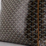 Goyard Voltaire Tan and Black Shoulder Tote Bag in Goyardine Canvas and Chevroches Calfskin