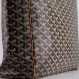 Goyard Voltaire Tan and Black Shoulder Tote Bag in Goyardine Canvas and Chevroches Calfskin