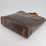 Goyard Voltaire Tan and Black Shoulder Tote Bag in Goyardine Canvas and Chevroches Calfskin