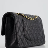 Chanel Medium Black Classic Double Flap Bag in Lambskin Leather with Gold Hardware