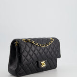 Chanel Medium Black Classic Double Flap Bag in Lambskin Leather with Gold Hardware