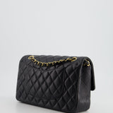 Chanel Medium Black Classic Double Flap Bag in Lambskin Leather with Gold Hardware