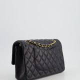 Chanel Medium Black Classic Double Flap Bag in Lambskin Leather with Gold Hardware