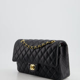 Chanel Medium Black Classic Double Flap Bag in Lambskin Leather with Gold Hardware