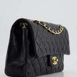 Chanel Medium Black Classic Double Flap Bag in Lambskin Leather with Gold Hardware