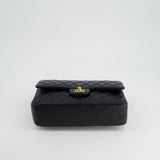 Chanel Medium Black Classic Double Flap Bag in Lambskin Leather with Gold Hardware