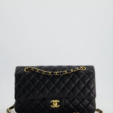 Chanel Medium Black Classic Double Flap Bag in Lambskin Leather with Gold Hardware