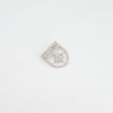 Chanel Silver Crystal Large Brooch with CC and Logo Details