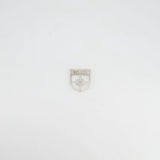 Chanel Silver Crystal Large Brooch with CC and Logo Details