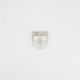 Chanel Silver Crystal Large Brooch with CC and Logo Details