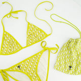 Christian Dior Acid Green Oblique Two-Piece Swimsuit Set FR 36 (UK 8)