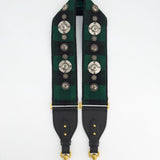 Christian Dior Green & Black Guitar Bag Strap with Logo and Antique Gold Hardware RRP £1050