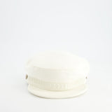 Hermès Double Linen White Twill Cabourg Cap Size 56