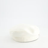 Hermès Double Linen White Twill Cabourg Cap Size 56