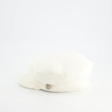 Hermès Double Linen White Twill Cabourg Cap Size 56