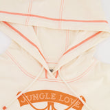 Hermès Cream and Neon Orange Jungle Love Hooded T-Shirt Size FR 36 (UK 8)