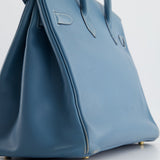 Hermès Birkin Blue Jean 35cm in Gulliver Leather with Gold Hardware